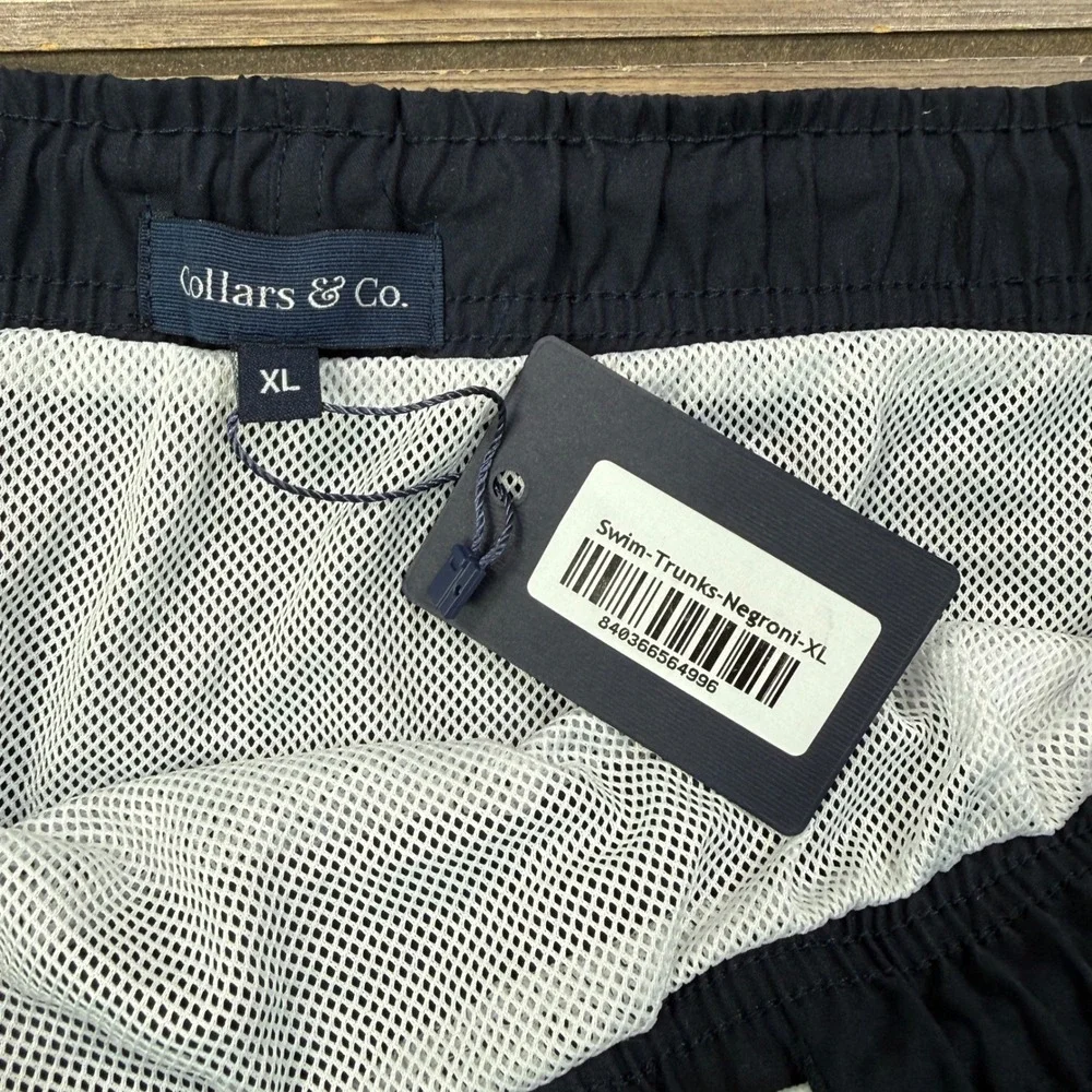 Collars & Co Mens Size XL Swim Trunks Navy‎ Negroni Social Club Cocktail NEW